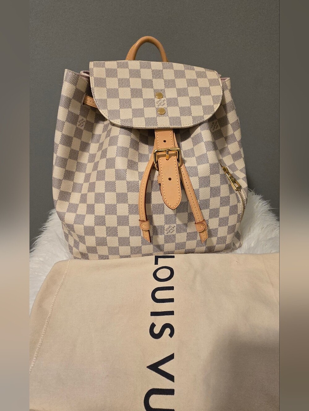 Louis Vuitton Damier Azur Canvas Backpack. 🤍🤎🎒